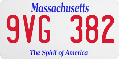 MA license plate 9VG382