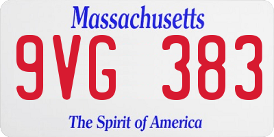 MA license plate 9VG383