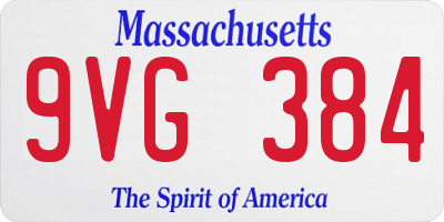MA license plate 9VG384