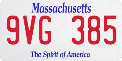 MA license plate 9VG385