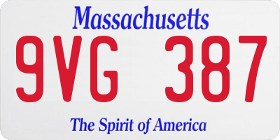 MA license plate 9VG387