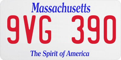 MA license plate 9VG390