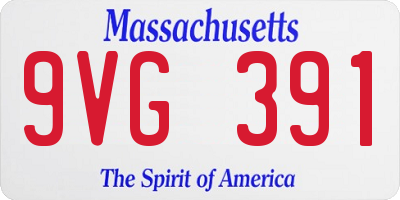 MA license plate 9VG391