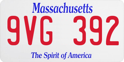MA license plate 9VG392