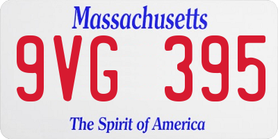 MA license plate 9VG395