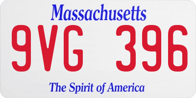 MA license plate 9VG396