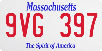 MA license plate 9VG397