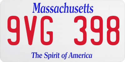 MA license plate 9VG398