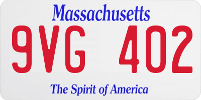MA license plate 9VG402