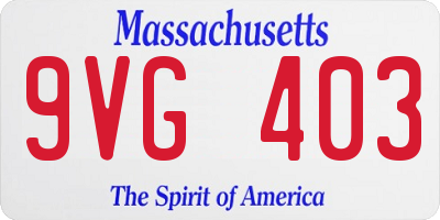 MA license plate 9VG403