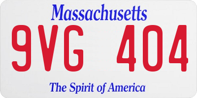 MA license plate 9VG404