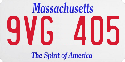 MA license plate 9VG405