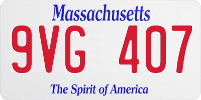 MA license plate 9VG407