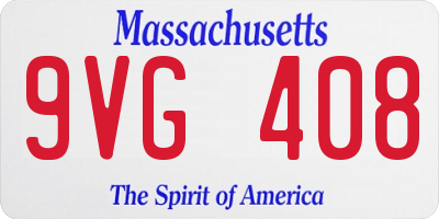 MA license plate 9VG408
