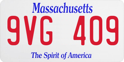 MA license plate 9VG409