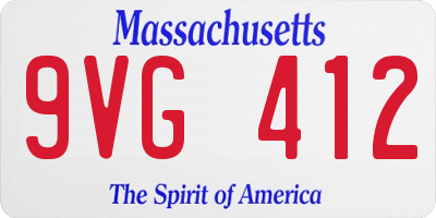 MA license plate 9VG412