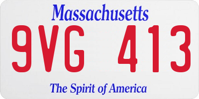MA license plate 9VG413