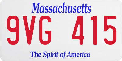 MA license plate 9VG415