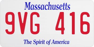 MA license plate 9VG416