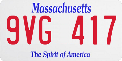MA license plate 9VG417