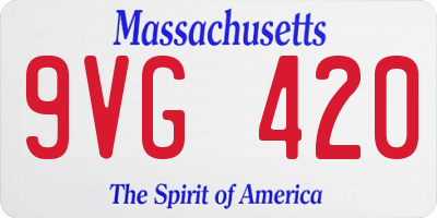 MA license plate 9VG420
