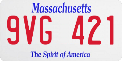 MA license plate 9VG421