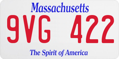 MA license plate 9VG422