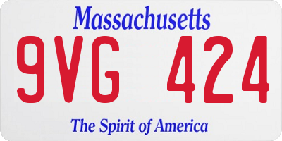 MA license plate 9VG424