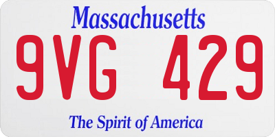MA license plate 9VG429