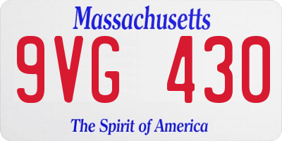 MA license plate 9VG430