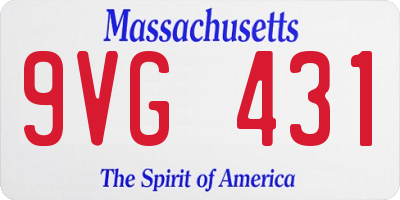 MA license plate 9VG431