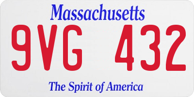 MA license plate 9VG432