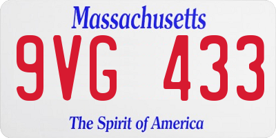 MA license plate 9VG433