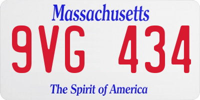 MA license plate 9VG434