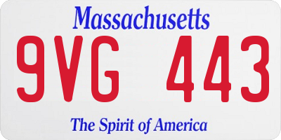 MA license plate 9VG443