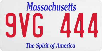 MA license plate 9VG444