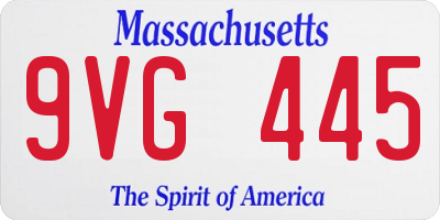 MA license plate 9VG445