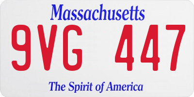 MA license plate 9VG447