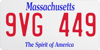 MA license plate 9VG449