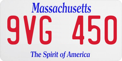MA license plate 9VG450