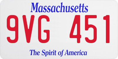MA license plate 9VG451