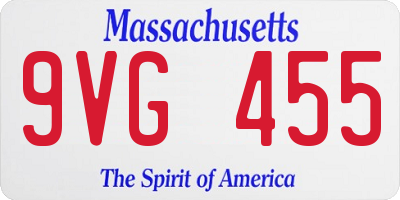 MA license plate 9VG455