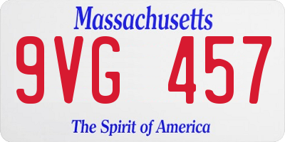 MA license plate 9VG457
