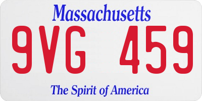 MA license plate 9VG459
