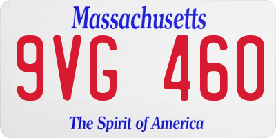 MA license plate 9VG460