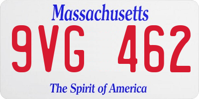 MA license plate 9VG462