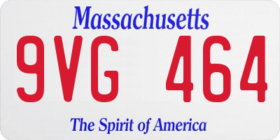 MA license plate 9VG464