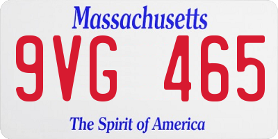 MA license plate 9VG465