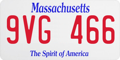 MA license plate 9VG466
