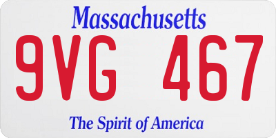 MA license plate 9VG467